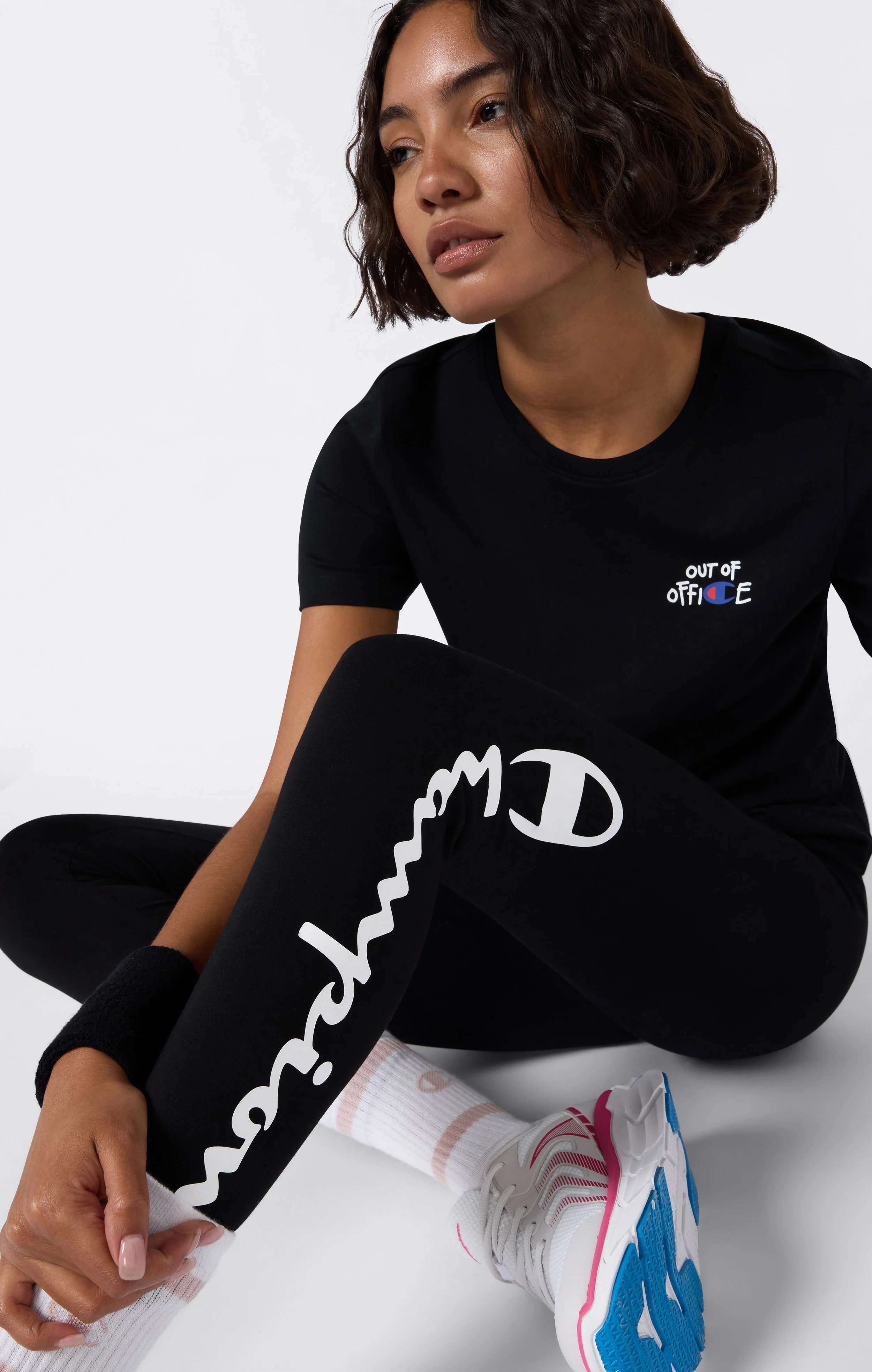 Women's Crop Leggings Script Logo - Image 5